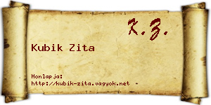 Kubik Zita névjegykártya